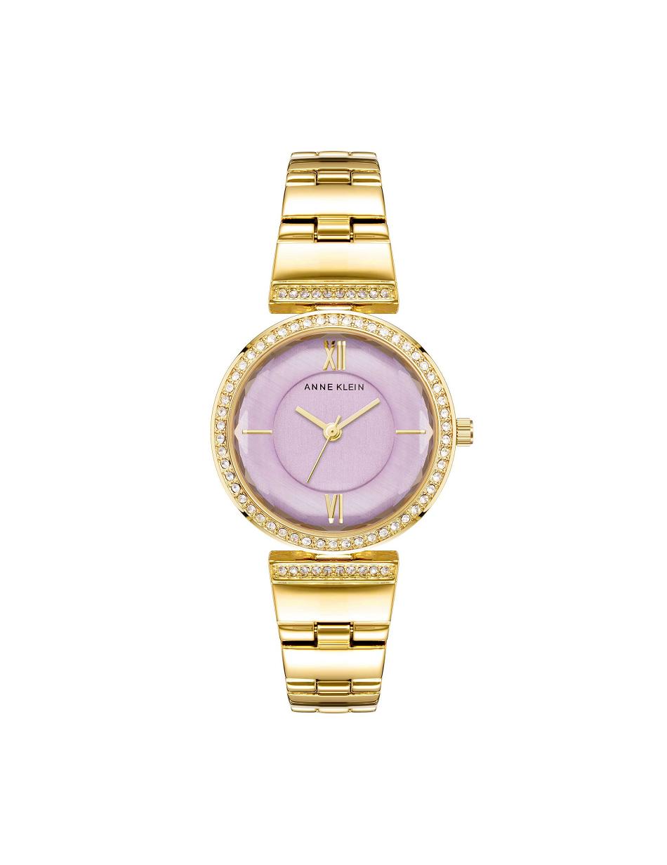 Anne Klein Premium Crystal Bracelet Watch Metals Lavender / Gold | PUSQX18998