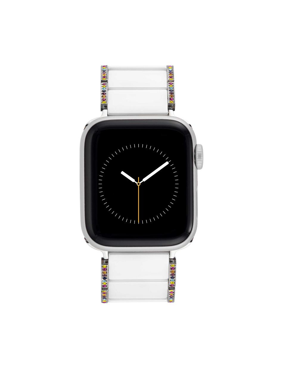 Anne Klein Premium Crystals Ceramic Bracelet Band for Apple Watch® Best Sellers White / Silver | USJBT65861