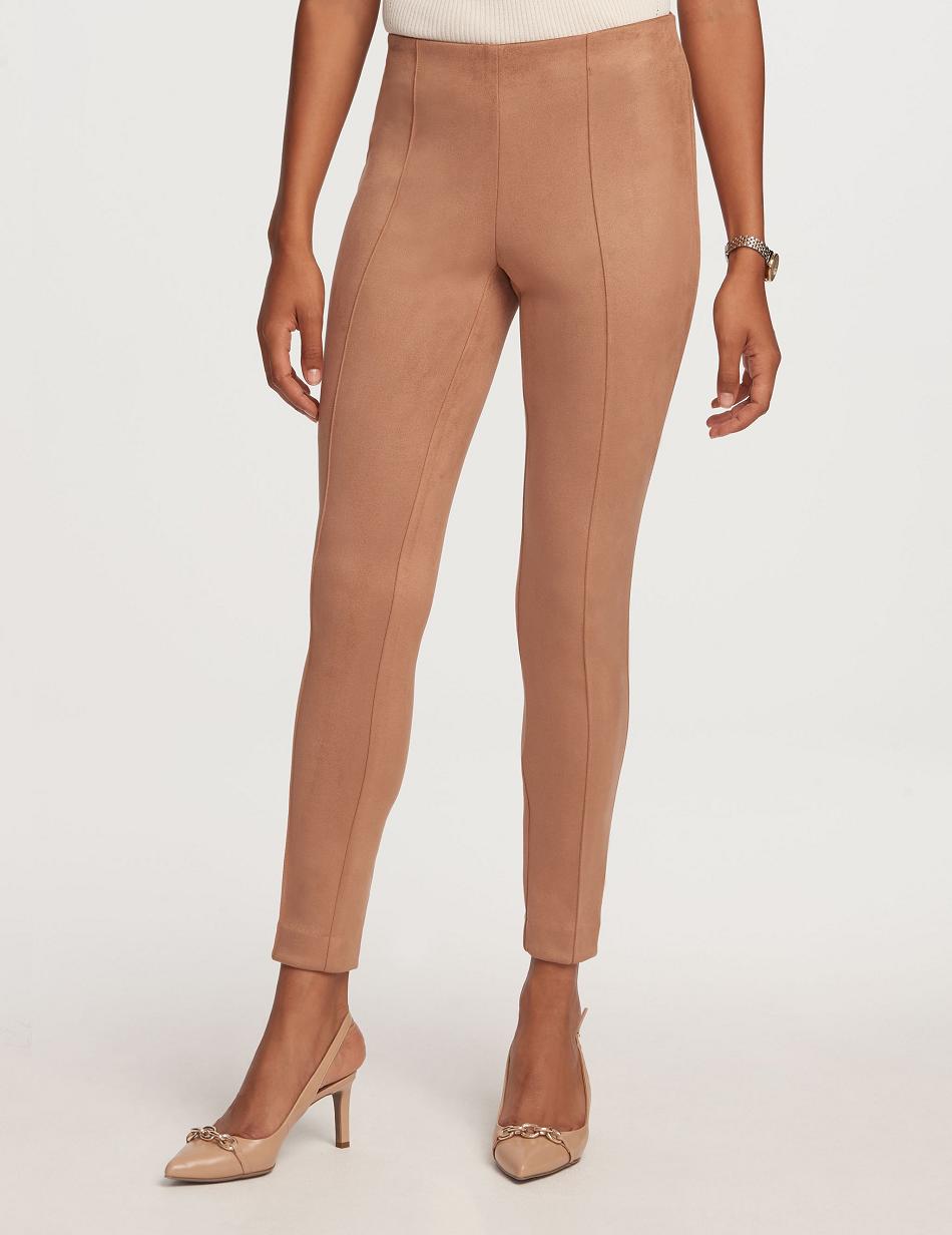 Anne Klein Pull On Hollywood Slim Ankle Pant Bottoms Beige | BUSSD49676