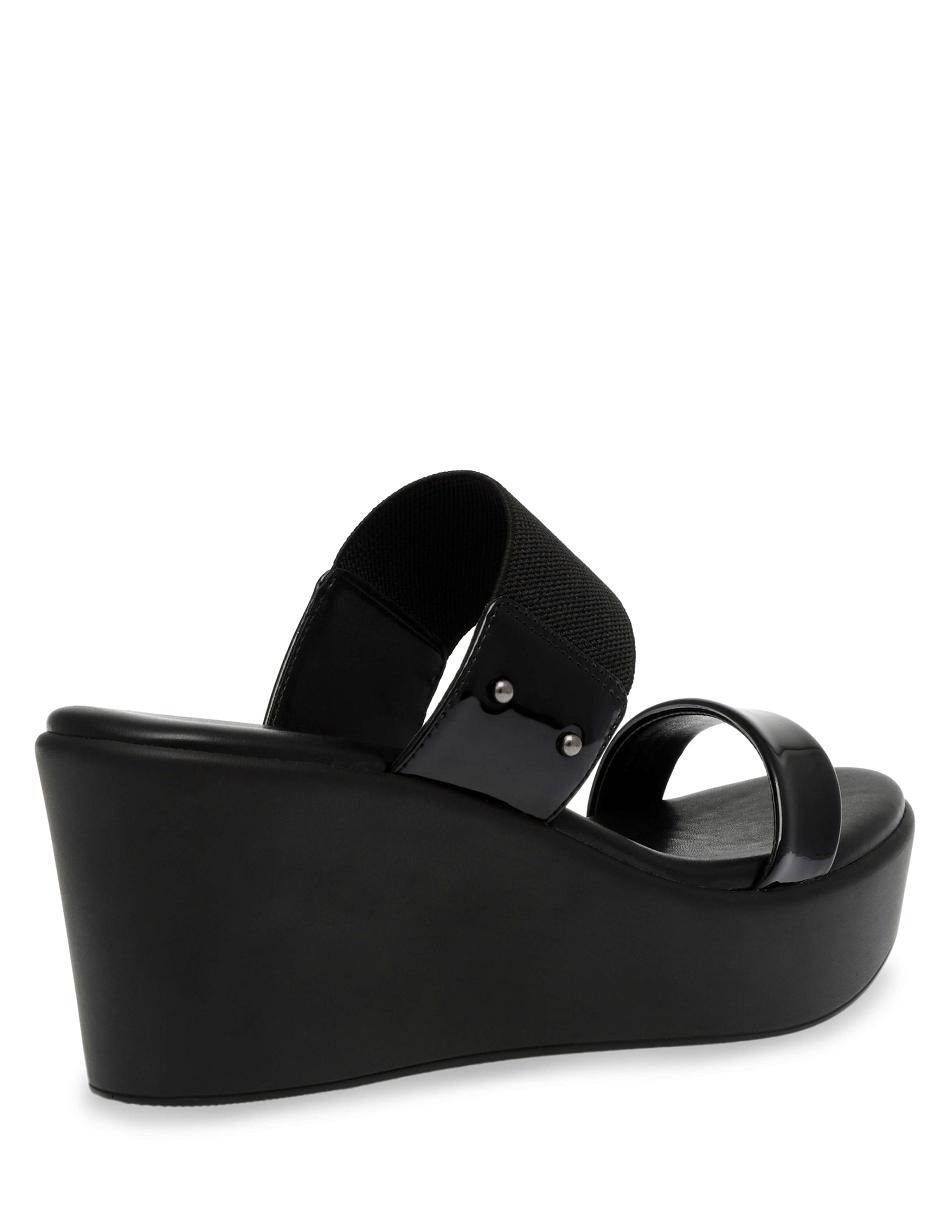 Anne Klein Pylos Platform Sandal Wedges Black | USJZR72829