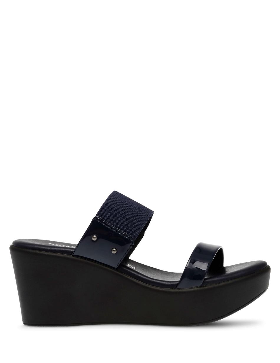 Anne Klein Pylos Platform Sandal Wedges Navy | USJZR81654