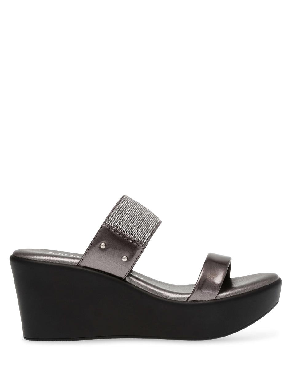 Anne Klein Pylos Platform Sandal Wedges Blue Grey | XUSGW75528