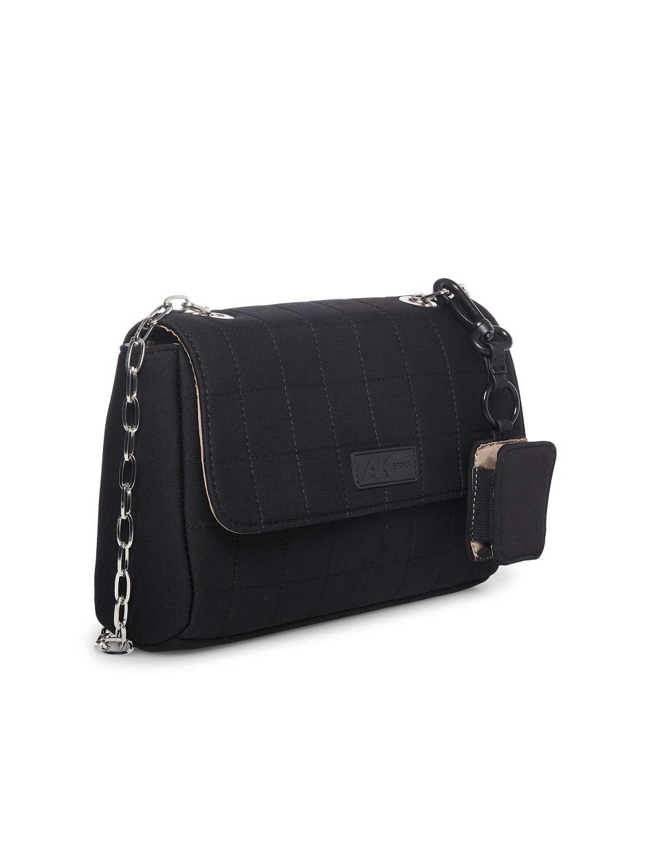 Anne Klein Quilted Neoprene Flap Shoulder Bags Black | USJBT32897