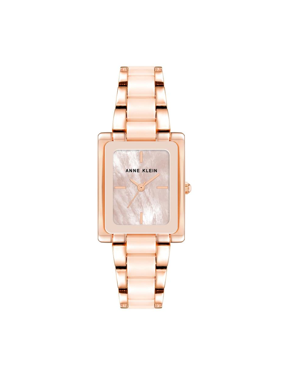 Anne Klein Rectangular Case Bracelet Watch Ceramics Pink | PUSER25137