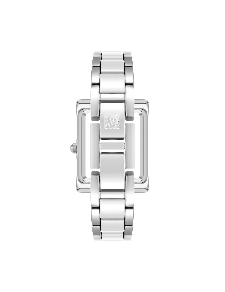 Anne Klein Rectangular Case Bracelet Watch Ceramics Silver / White | ZUSNQ33137