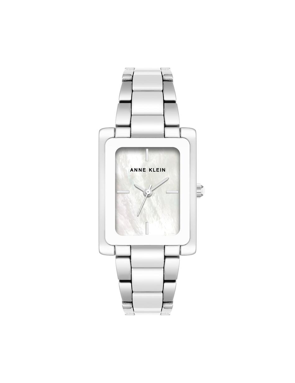 Anne Klein Rectangular Case Bracelet Watch Ceramics Silver / White | ZUSNQ33137