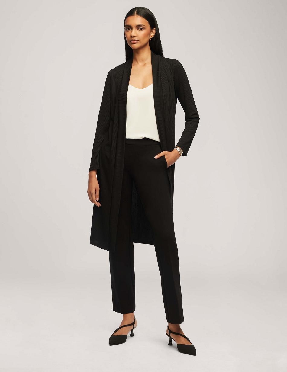 Anne Klein Rib Cardigan Sweaters Black | USXBR89891