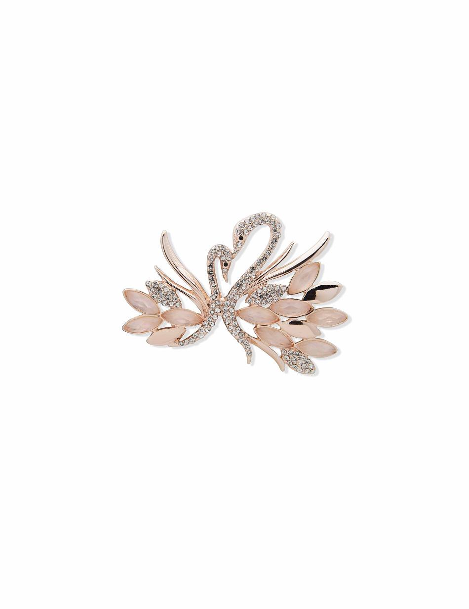 Anne Klein Rose Gold-Tone and Crystal Swan Brooch Brooches Rose / Gold | MUSHR97163