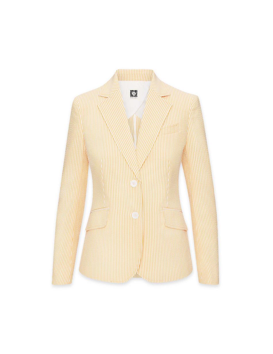 Anne Klein Seersucker Two Button Clearance Blazers & Jackets Beige | YUSVQ11688