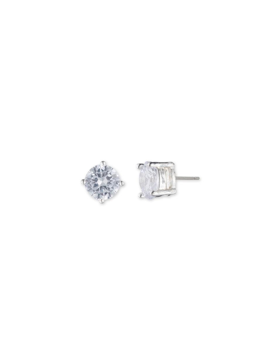 Anne Klein Silver-Tone Cubic Zirconia Stud Earrings Silver | USQCS29091