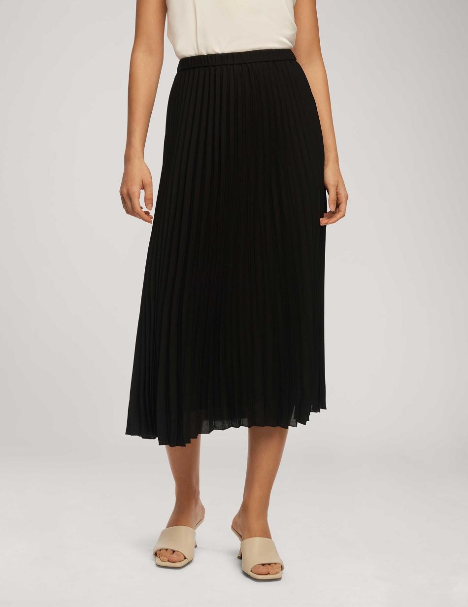 Anne Klein Solid Pull On Pleated Skirt Bottoms Black | USJVR86163