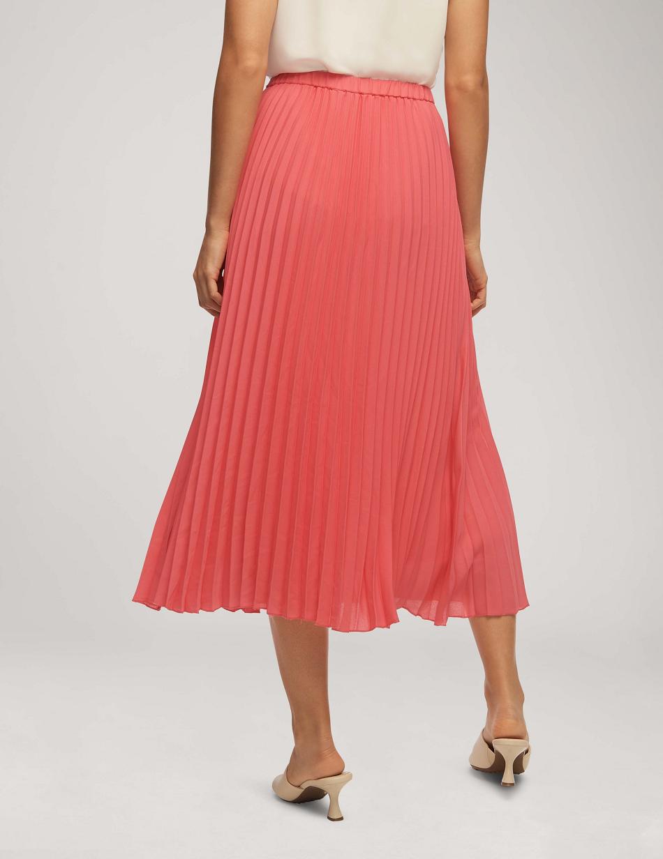 Anne Klein Solid Pull On Pleated Skirt Bottoms Pink | USQCS62840