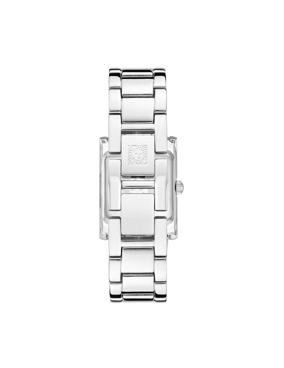 Anne Klein Square Case Bracelet Watch Metals Silver / Burgundy | USEGJ67254