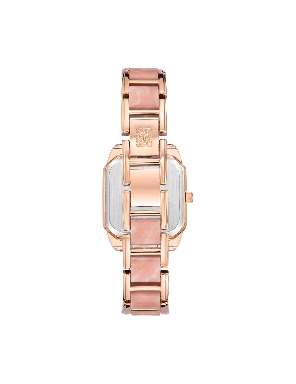 Anne Klein Square Case Resin Link Bracelet Watch Metals Rose / Gold / Pink | USJVR66157