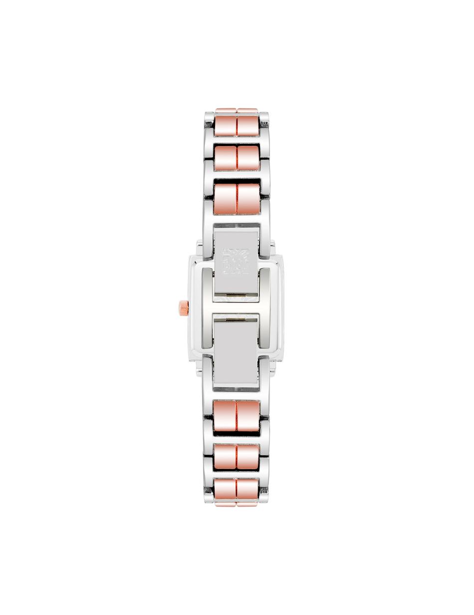 Anne Klein Square Case Two-Tone Bracelet Watch Metals Silver / Rose / Gold | PUSQX97370