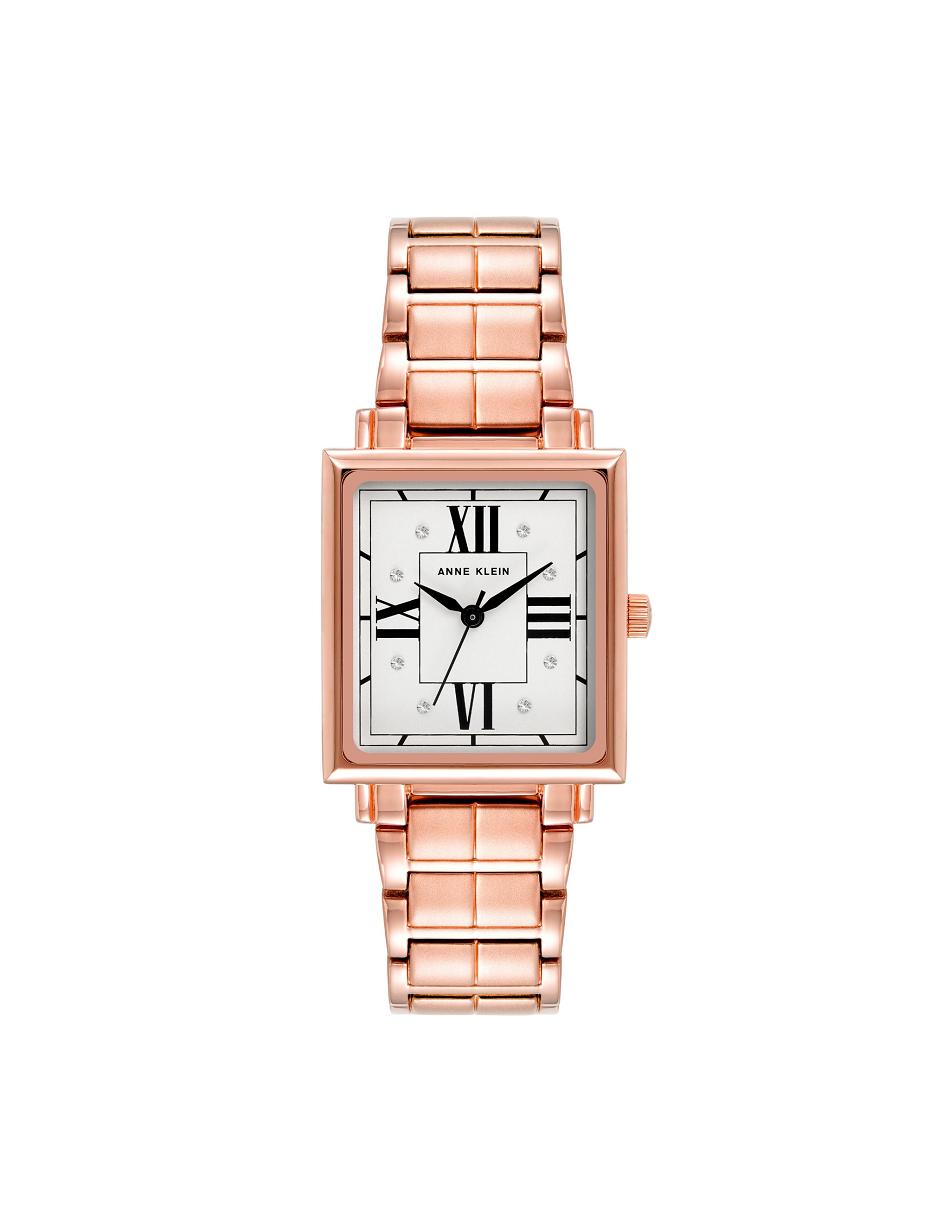 Anne Klein Square Crystal Accented Dial Watch Metals Rose / Gold | USQAV66076