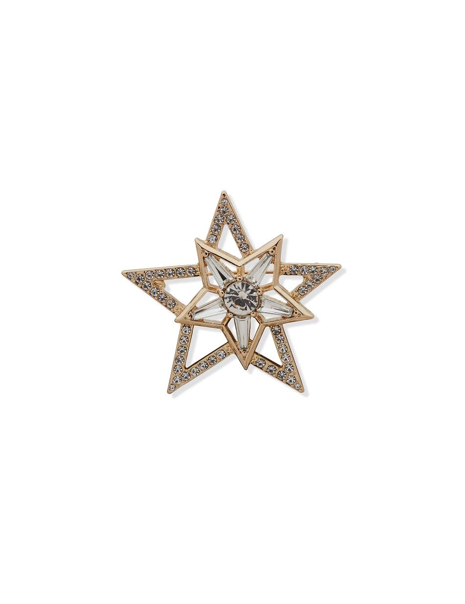 Anne Klein Star Crystal Pin in Gift Box Brooches Gold | USJZR48081