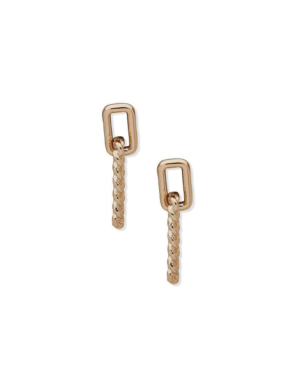 Anne Klein Twist Drop Earrings Gold | QUSUV91655