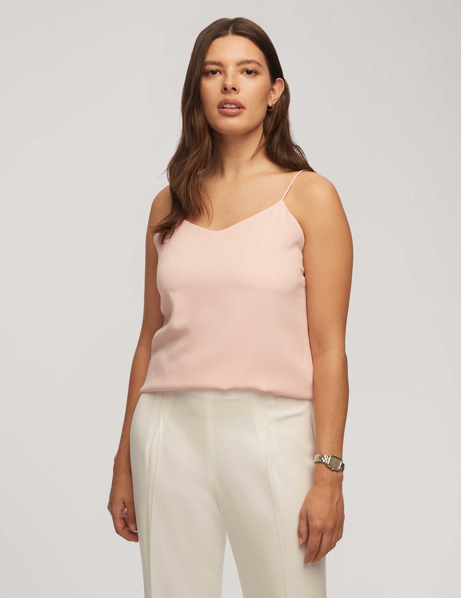 Anne Klein V-Neck Cami Tops Pink | UUSTG68408