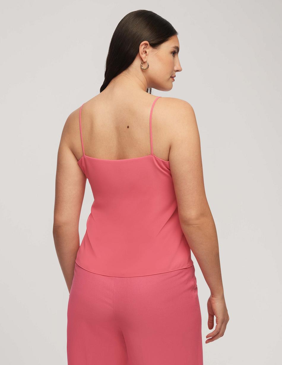 Anne Klein V-Neck Cami Tops Pink | ZUSMJ51948