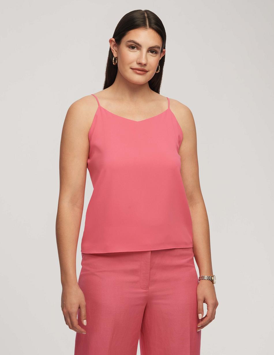 Anne Klein V-Neck Cami Tops Pink | ZUSMJ51948