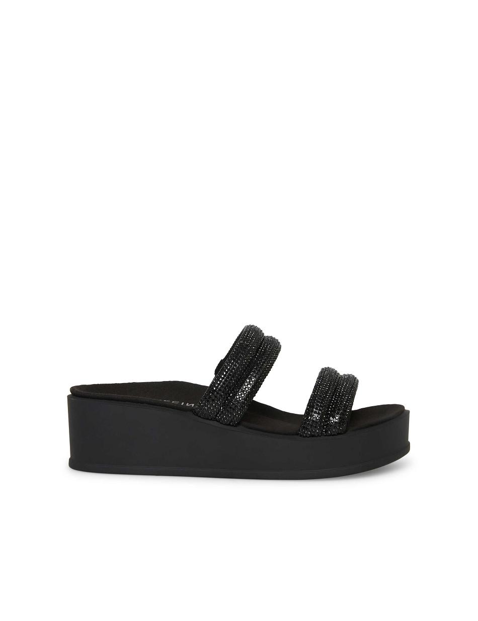 Anne Klein Vanny Platform Sandals Black | QUSUV23350