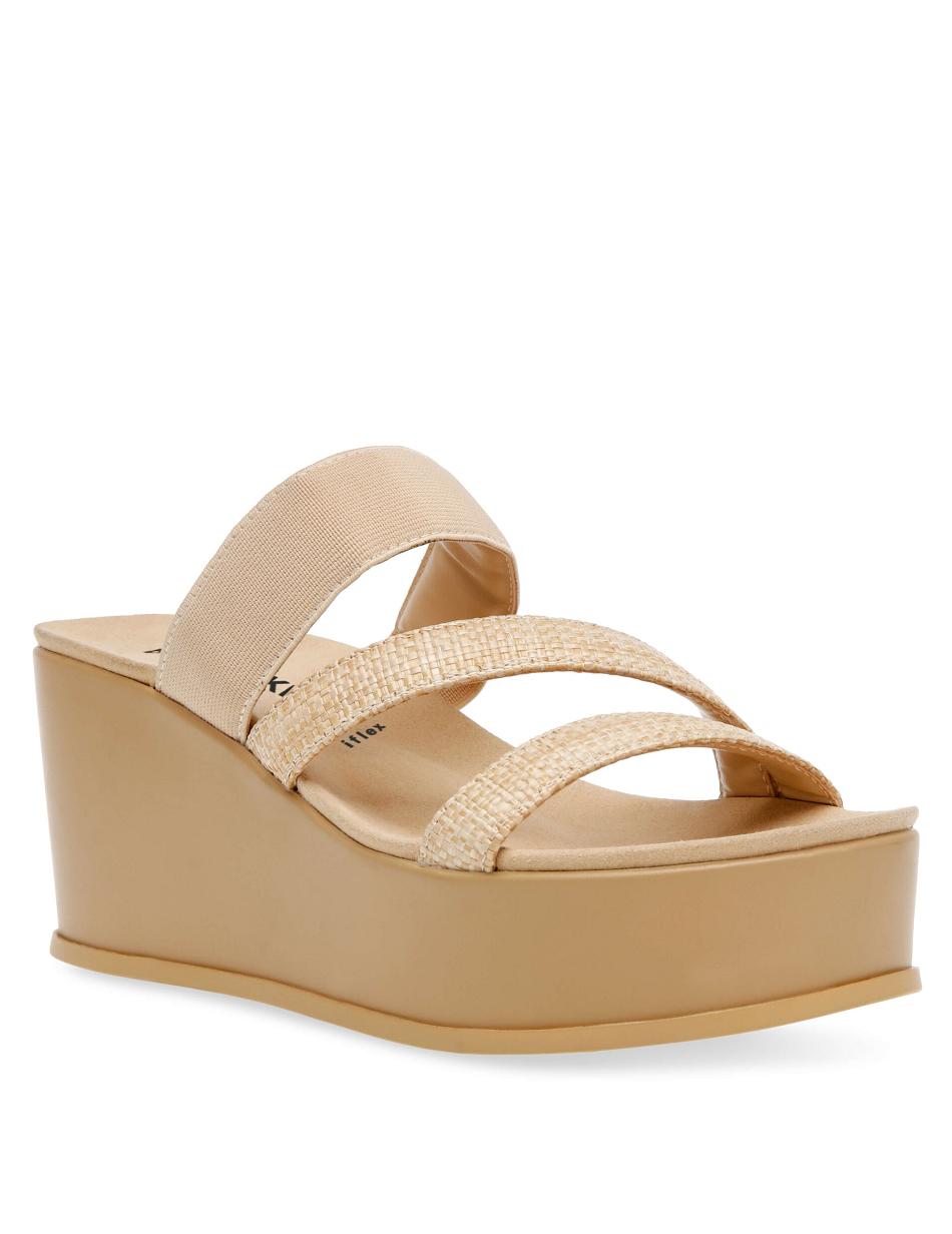 Anne Klein Velma Flatform Sandal Wedges Beige | YUSGT71912