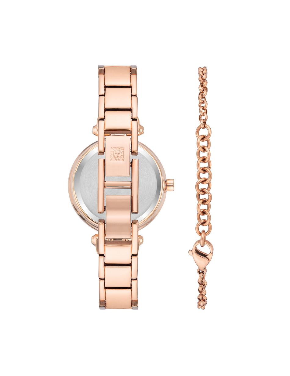 Anne Klein Watch and Bracelet with Premium Multicolored Crystals Sets Rose / Gold / White | USDYB11280