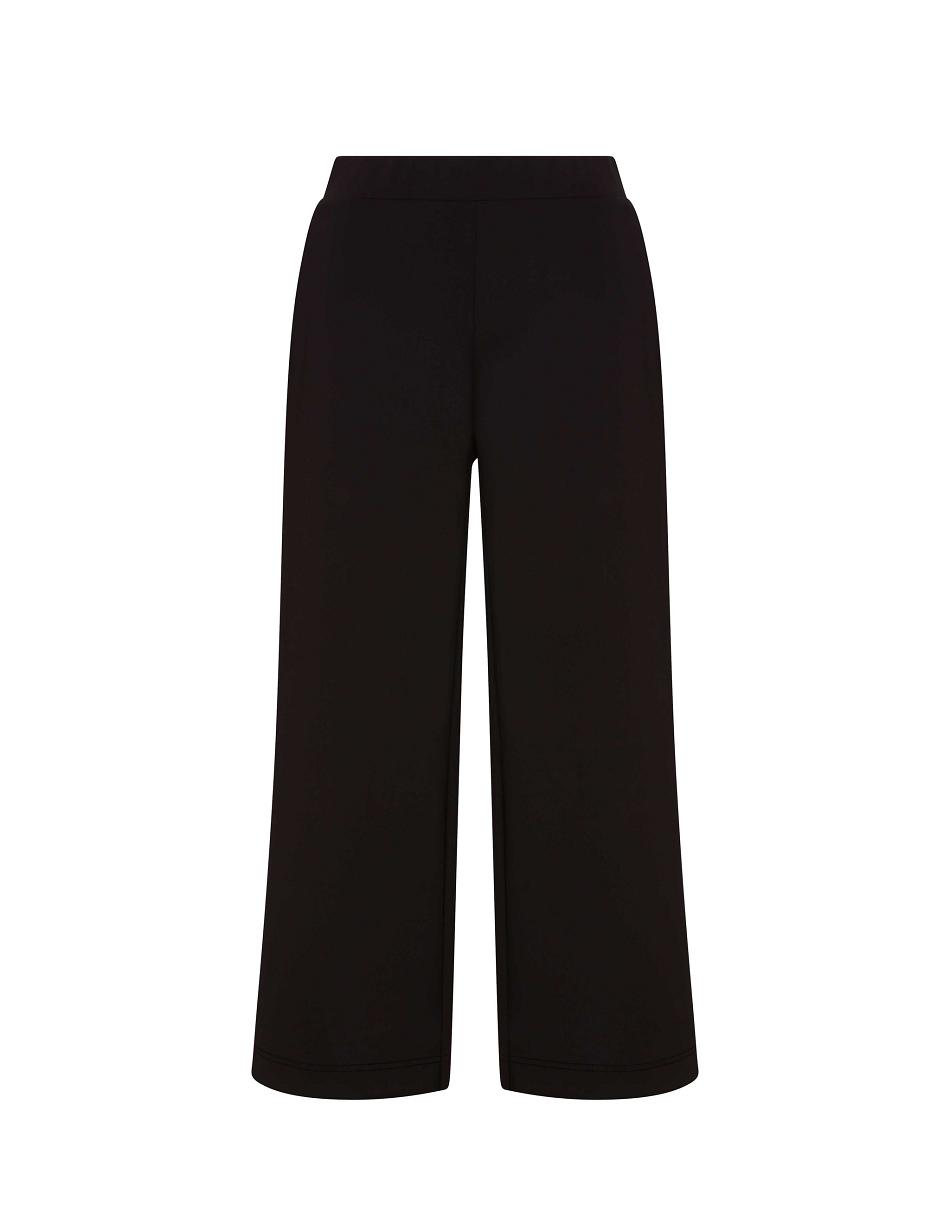 Anne Klein Wide Leg Pull On Crop Pant- Clearance Bottoms Black | USXBR22483