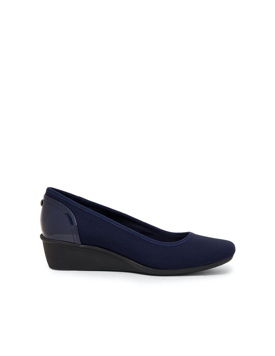 Anne Klein Wisher Wedge Heels Navy | QUSWA22266