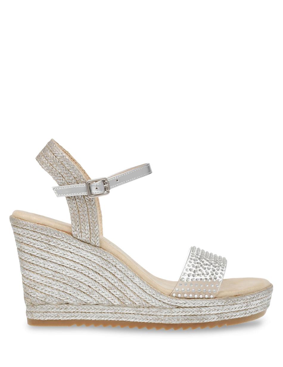 Anne Klein Wylie Crystal Wedges Silver | UUSTG35387