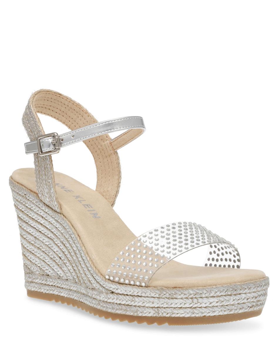 Anne Klein Wylie Crystal Wedges Silver | UUSTG35387