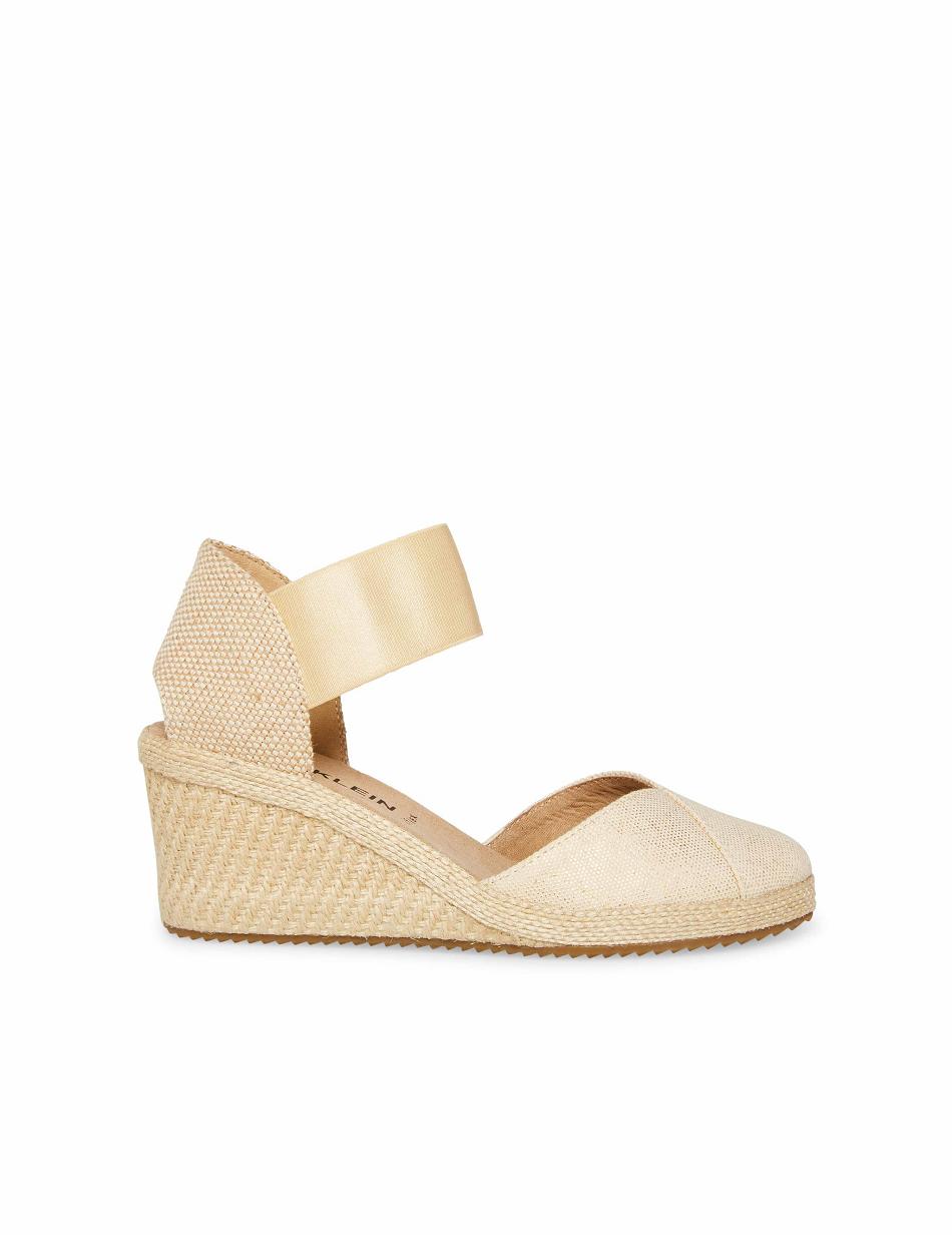 Anne Klein Zoey Round Toe Espadrilles Wedges Gold | USJVR15411